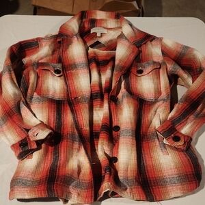 Lucky Brand Plaid Women's Jacket - Red and Black